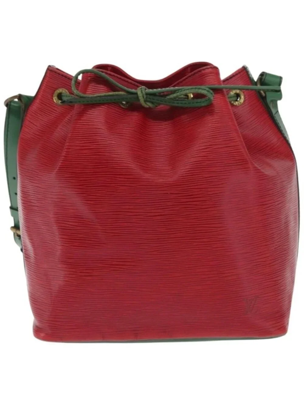 Authentic LOUIS VUITTON Epi Petit Noe Shoulder Bag Bicolor Green Red LV